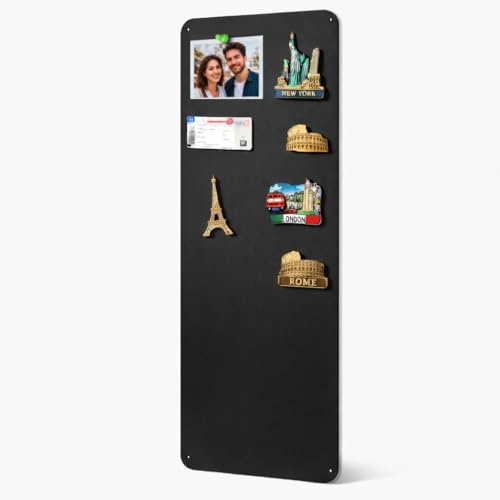 LYZZXI Lavagna magnetica nera 30 x 70 cm: lavagna magnetica per calamite foto e souvenir, opaca per soggiorno, ufficio, ideale per gli amanti dei viaggi