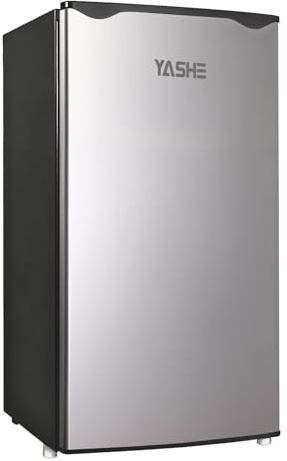YASHE Frigorifero da 92 l, con congelatore, piccolo frigorifero con scomparto per verdure, mini frigorifero, frigorifero da incasso, 7 regolazione della temperatura regolabile, risparmio energetico