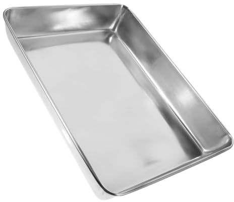 VALICLUD Bassin en Acier Inoxydable 35X30 CM pour Pigeons Support de Bain Multifonction pour Oiseaux de Compagnie Bassin Perruches et Perroquets Accessoires pour Cage d'oiseaux