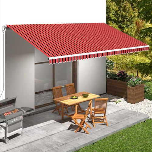 Telo di copertura per tende da sole in tela arancione e marrone, 600 x 300 cm, resistente ai raggi UV con balza per telaio da 6 x 3 m, protezione da terrazza e giardino dal sole, durevole