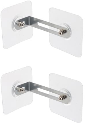 DIYEAH Wardrobe Anchors Iron Acrylic 2 Sets Punch-Free Anti-tip Furniture Safety Locks for Cabinets in Family Living Spaces