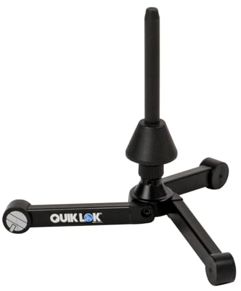 QUIK LOK - WI/996 SUPPORT FLÛTE/CLARINETTE, structure solide, entièrement en métal, peinture anti-reflets, base trépied, couleur noire