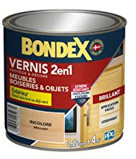 BONDEX - Vernis - Protège et Embellit le Bois - Brillant - 0,25l - Incolore