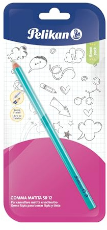 Pelikan Gommes à effacer SR 12 en caoutchouc en forme de crayon pour dessin technique et artistique pour encre, Chine et crayons de toutes duretés, lot de 1 pièce