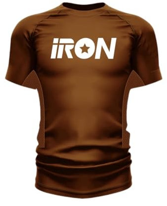 BJJ Rash Guard classificato per BJJ, Jiu Jitsu, Grappling e No Gi, Marrone, X-Large