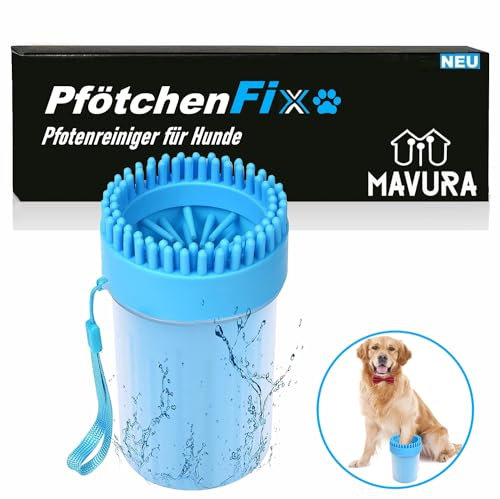 MAVURA PfötchenFix 2in1 Pfotenreiniger Hundepfotenreiniger & Massagebürste, Silikon Pfote Reiniger für Hunde & Katzen