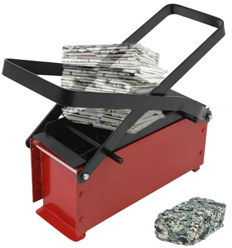 Prensa manual de briquetas, fabricante de briquetas de periódicos, máquina de leña, briquetas de papel de reciclaje, prensa de ladrillos de papel portátil, material estable, fácil de limpiar para