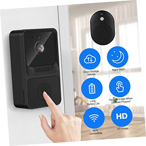 Tofficu Sonnette Vidéo Sonnette sans Fil Sonnette à Distance Interphone Sonnette Cloche De Porte sans Fil Sonnette WiFi Sonnettes pour La Maison Sabell De Bureau Abdos