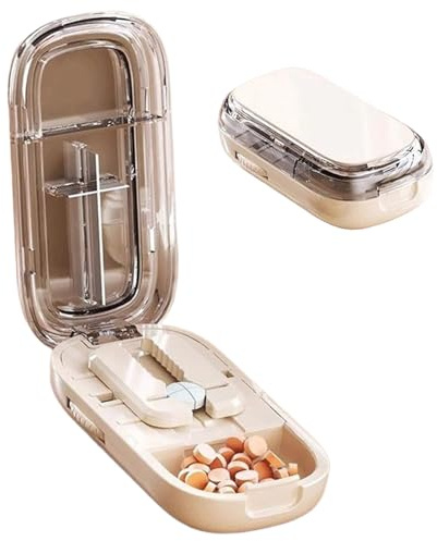 Rukjmqi Coupe-pilules | Pièces portables pour les plus petites pilules, boîte à médicaments pour couper en deux et quarts de comprimés pour adultes, personnes âgées, en déplacement, travail