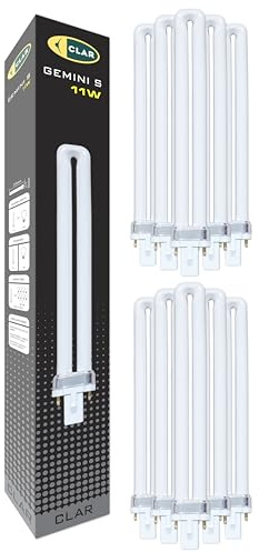CLAR - Gemini S 11W 2700K G23 Leuchtstoffröhre Warmweiß Vertikale Kompaktlampe CFL Energiesparend Ersatz (Pack 10)