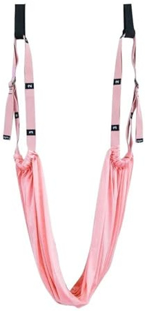 Cinghia regolabile per yoga aerea – amaca elastica elastica per allenamento fitness e verticale per donne (rosa)