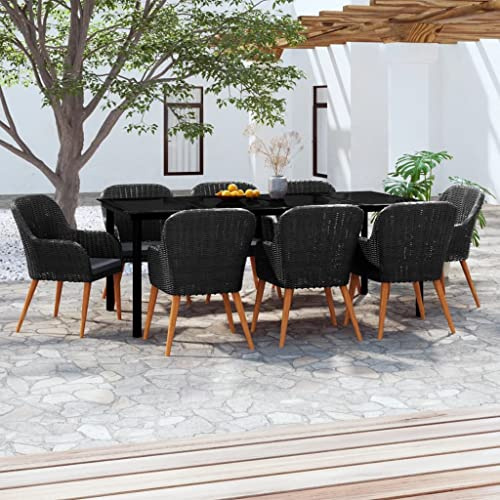 Frdhee Gruppi da pranzo per esterni, set da giardino, set da pranzo da giardino, 9 pezzi