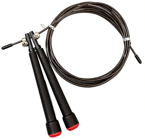 Comba Crossfit 3 Metros Comba de Saltar con Longitud Ajustable Cuerda de Saltar Adultos & Niños para Saltos Dobles, Boxeo, Fitness y Entrenamiento, Puro Hombre y Mujer