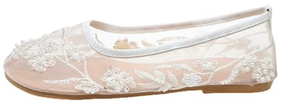 Zapatillas Mujer Casual Deporte, Zapatillas Deportivas Mujer Antideslizante, Zapatos Casuales Tipo Bailarina con Bordados Punta Redonda Malla Perlada Sin Shoes For Women Shoes Zapatos Elegantes