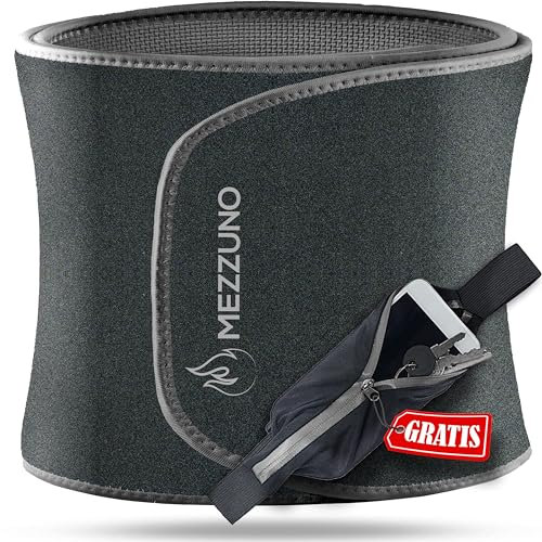 mezzuno – Bauchweggürtel Herren mit Sauna-Effekt · Schwitzgürtel Bauch Damen zum Abnehmen · Waist Trainer und Korsage Damen Bauchweg · Bauchgürtel Neopren · Latexfrei & Komfortabel · Schwarz L-XL