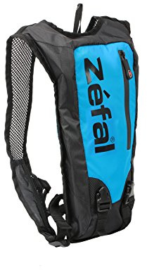 Zéfal Z Hydro Race - Mochila de Hidratación MTB Bicicleta Ligera y Minimalista 1 Litro + Bolsa de Agua de 1,5 L Incluido - Negro y Azul