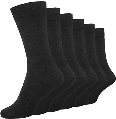 Cob Stallion- Men’s Black Socks, Comfortable and Breathable Cotton Rich Dress Socks for Men, Multipack 6-11 UK (6 Pairs Black)