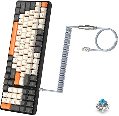 MAMBASNAKE Tastiera Meccanica K3 Pro Cablata Ultra-compatta mini 98 Tasti RGB illuminato LED ottico Interruttore Blu + Cavo Tipo C a USB-A a Molla TPU, Connettore Staccabile in Metallo, QWERTY US