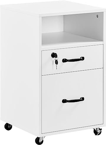 Yaheetech Vintage Filing Cabinet With Drawers, Mobile Office Storage