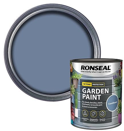 SAVING HUB Fence Paint Garden Shed Paint 750ml - Exterior Wood Paints Tin Waterproof, Weatherproof Paints - For Benches, Metal, Brickwork, Terracotta Pots, Stones Tin (Cornflower)