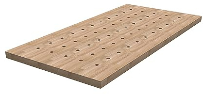 Kreg Hardwood Bench Top - Solid Hardwood Butcher Block - Woodworking Bench Top - Precision Machined Bench - Dog Holes for Easy Clamping - 24 x 48 with Dog Holes - HWBT-4824-DH