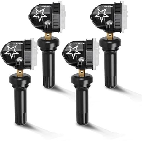 CARORAV TPMS Sensor GM, Tire Pressure Monitoring System Sensor fit for Buick Chevy Cadillac GMC- Silverado Equinox Tahoe Traverse Replaces 13598771 13598772 13586335 13581558 4-Pack