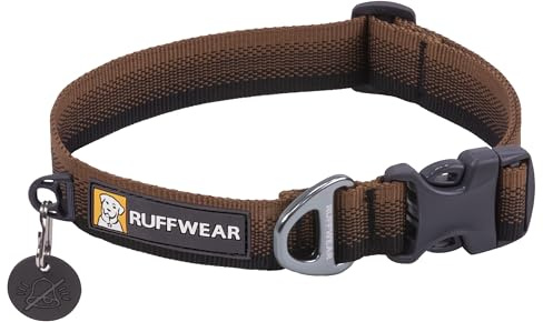 RUFFWEAR Front Range Collar, Large Dog Collar with Aluminium V-Ring, Adjustable Length Pet Dog Collar, Comfortable Soft Fabric, Animal Collar with Dog Lead Attachment Ring, 51-66cm, Moonlight Fade