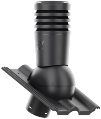 Entlüfterkamin EcoLine Premium DN150 für Braas - Frankfurter, Benders - Mecklenburger, ProDach - Doppelrömer Dachziegel Dachlüfter Lüfter (RAL 7024 - Graphitgrau)