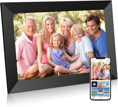Uhale Digital Picture Frame WiFi 10.1 inch HD IPS Touch Screen Electronic Picture Frame Slideshow Smart Loop Digital Photo Frame with APP & SD Card Slot to Load Photos & Videos from Your Phone