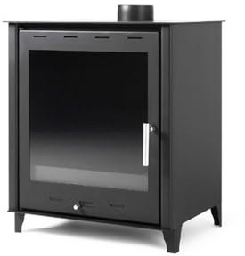 Estufa de leña grande modelo G 14.3 Kw | Chimenea moderna de leña con puerta cristal | Estufa de leña clásica para salón