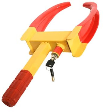 Camiraft Radkralle Parkkralle mit Sicherheitsschloss und 2 Schlüsseln für Anhänger PKW Wohnwagen - Reifenbreite 17-32cm - Felgenkralle Reifenkralle Wegfahrsperre Diebstahlsicherung