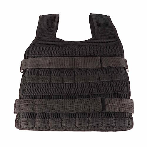 Gilet lesté, Veste D'entraînement de Force en Respirante de 15 Kg avec 32 Poches Boucles Réglables Coussin en Mousse Compressée à L'intérieur