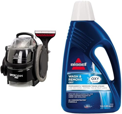 Bundle of BISSELL SpotClean Pro Carpet Cleaner + BISSELL Wash & Remove Deep Clean + Oxy Carpet Cleaning Solution 1.5L (1558E & 1265E)