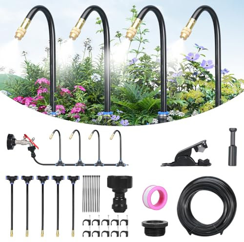 Garten Bewässerungssystem, 360 ° Gekrümmter Garten Automatisches Bewässerungssystem, Drip Irrigation System, Irrigation System Garden für Landschaft, Flower Bed und Terrasse Pflanzen (5M)