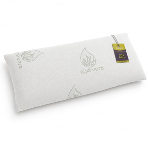 Remedi Almohada Viscoelástica 70x40cm, Núcleo Compacto, Almohada Aloe Vera, Firmeza Media, Antiácaros, Ergonómica, Memory Foam, Desenfundable, Funda con Cremallera Lavable a 40 Grados, Adaptable