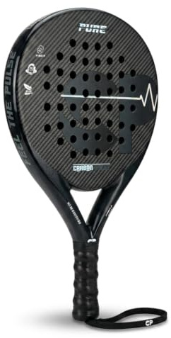 CarbonPulse Padel Racket 3K Textured 100% Carbon Fibre Medium Soft EVA Memory Foam Core 3D Spin Face 365-375g