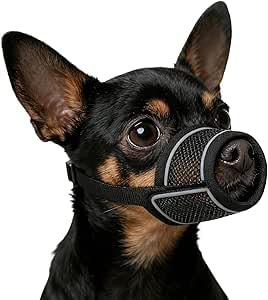 Bozal para Perro, Transpirable Bozales para Perros de Malla, Bozal de Nailon para Perros, Previene Mordida, Ladrido, Masticar, Ajustable Bozales de Perross para Perro Pequeños, Medianos y Grandes (M)