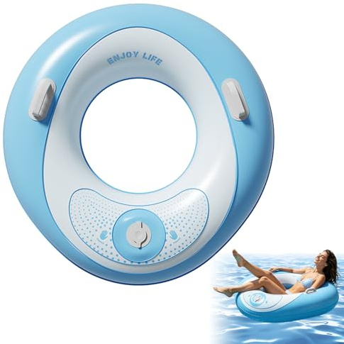 Simring, SilverChry Flytande Badring, Kan blåses upp genom att trycka på, Flytande Simring, Swimming Ring