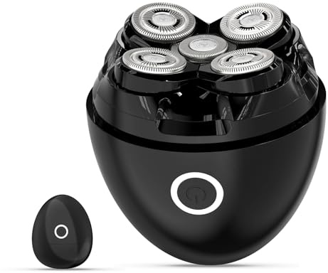 Afeitadora Cabeza Hombre, Maquina Afeitar Cabeza Magnético 5D Cabezales Flotantes Afeitadora Cabeza Uso Seco y Húmedo IPX7 Impermeable 120 Mins de Uso Usb-C Recargable
