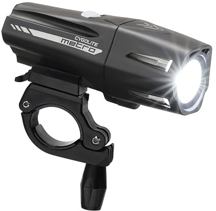 Cygolite Metro 800 Lumen Bike Light, USB Rechargeable, Secure Hard Mount, Night & Daytime Modes, Compact, Durable, IP67 Waterproof; Road, Mountain, Commuter Bicycles