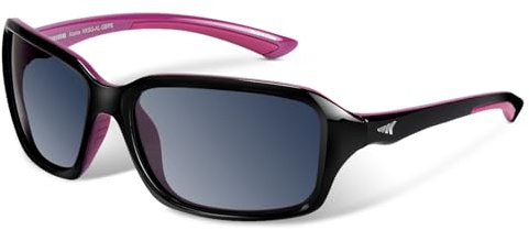 KastKing Alanta Polarized Sport Sunglasses,Gloss Black Purple Frame, Smoke Lens, Cottage