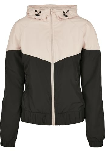 Urban Classics Ladies Arrow Windbreaker Giacca a Vento, Rosa Chiaro/Nero, S Donna