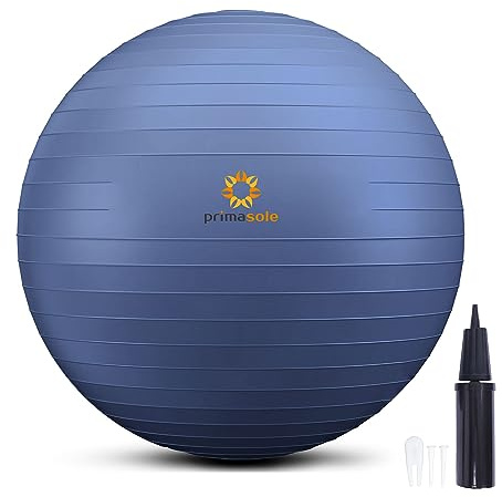 PRIMASOLE Exercise Ball for Balance Stability Fitness Workout Yoga Pilates at Home Office & Gym 75cm Indigo Blue