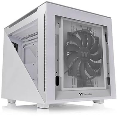Thermaltake Divider 200 TG Snow | Micro-ATX-PC-Gehäuse | 3 x gehärtetes 3mm Glasseitenteil | weiß
