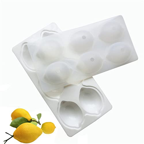 DUBENS 3D Zitrone Form Silikon Backform - 6 Cavity für Brownies, Mousse, Kuchen und Französische Desserts - Dekoration Werkzeuge
