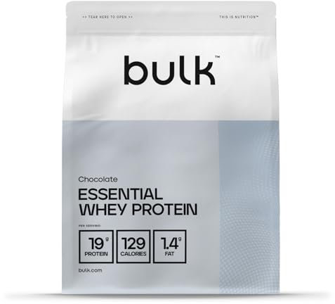 Bulk Essentielles Whey Protein, Protein Pulver, Eiweißpulver, Schokolade, 1 kg, 28 Portionen, Verpackung Kann Variieren