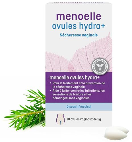 Menoelle - 10 Ovules Vaginaux Hydra+ - Sécheresse Vaginale - Naturel & Sans Hormones - Restauration Flore Vaginale Intime Ménopause - Dispositif Médical