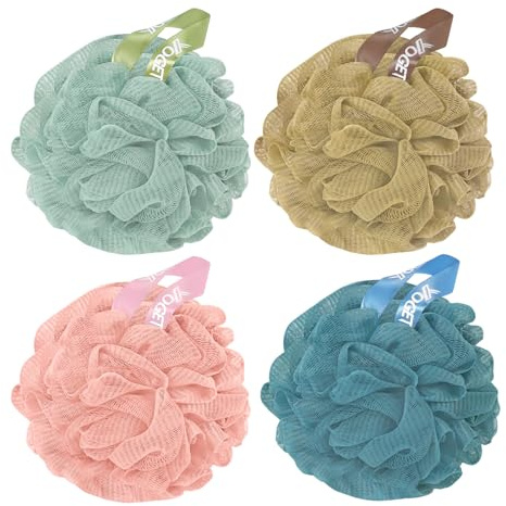 Yoget 4 Pack Shower Loofah Sponge, 60G Bath Sponge,Exfoliate, Cleanse, Soothe Skin