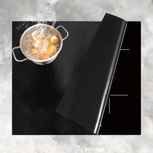 60x52cm Induction Hob Protector Mat,Magnetic Silicone Induction Hob Cover,Heat Resistant & Scratch Protector,Multifunctional BPA-Free Silicone Mat for Induction Cooktop & Hob Protection