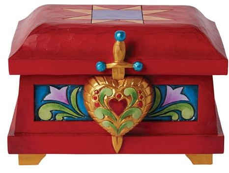 Enesco Disney Traditions Collection by Jim Shore Schmuckkästchen, Motiv: Schneewittchen, dekorative Schmuckschatulle, Steinharz, handbemalt, Sammlerstück, Disney-Bösewichte, Heimdekoration, 8,9 cm